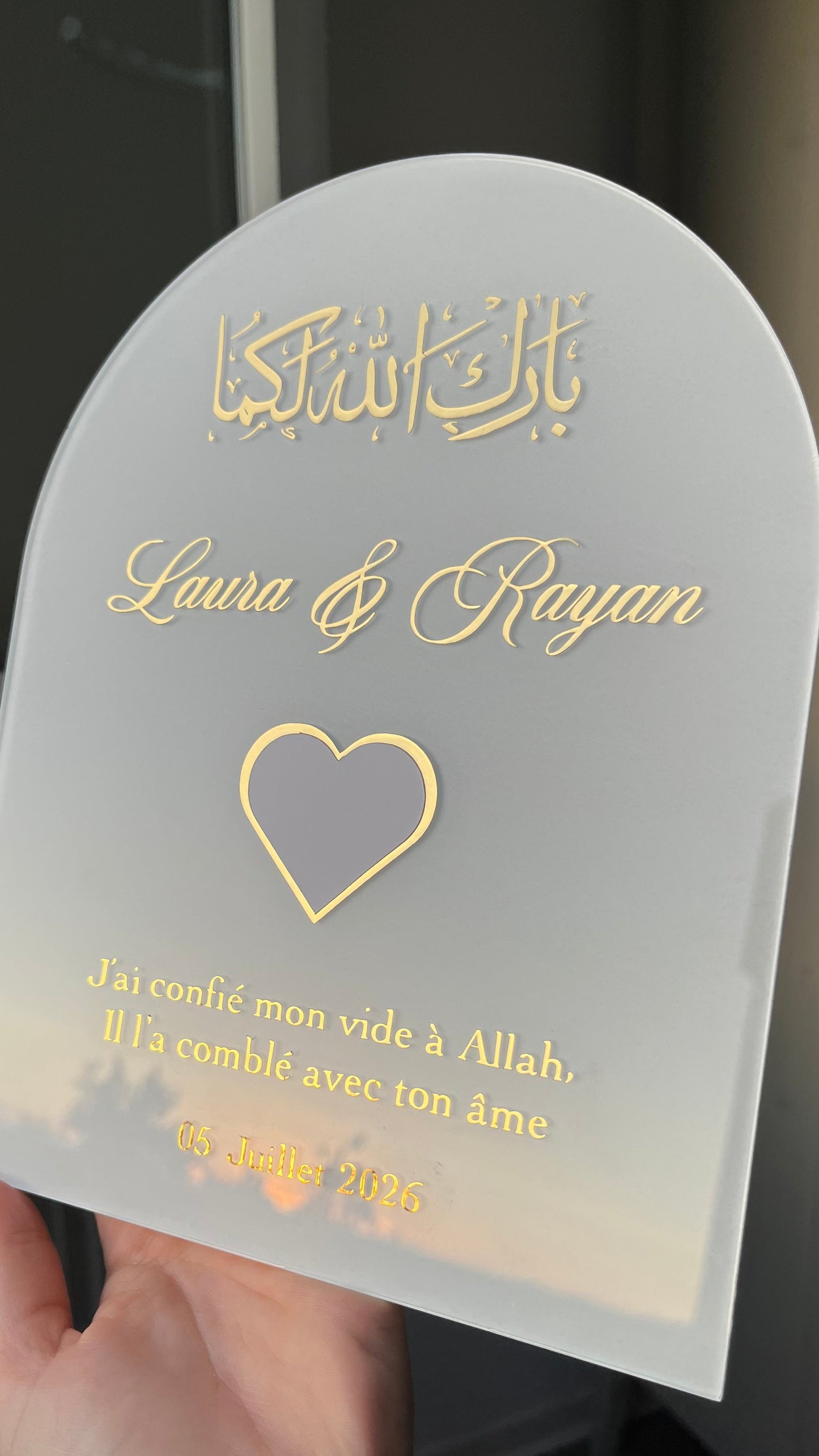 Arche plexiglass avec empreinte |Format 20x25cm
